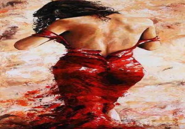 Dama enmarcada en rojo por Emerico TothPure Pintado a mano enorme Wall Deco Pintura al óleo abstracta de bellas artes sobre lienzo tamaño personalizado 9534971