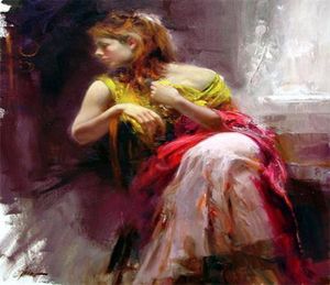 Ingelijste veel hele quotPino Daeni quotHandgeschilderd portret kunst olieverfschilderij op dik canvas wanddecoratie meerdere maten 6838846