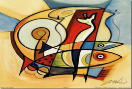 Enmarcado Sun Fish Alfred Gockel Pintura al óleo pintada a mano de alta calidad del arte abstracto Decoración para el hogar sobre lienzo El tamaño se puede personalizar 4548653