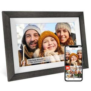 Mémoire Frameo 32 Go 10,1 pouces Smart Digital Picture Frame Wood WiFi IPS HD 1080P Écran tactile électronique PO numérique 240409