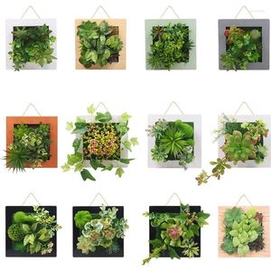 Frames 1 PC Simulation 3D Plant Country Style Murmout Sticker suspendu Artificial Plastic Flower Picture Frame Cadre Decorative