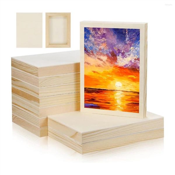 Frames 10 pcs 5,5x7 pouces de panneaux de panneaux en bois inachevés toile en bois pour peinture arts versant usage avec des huiles acryliques