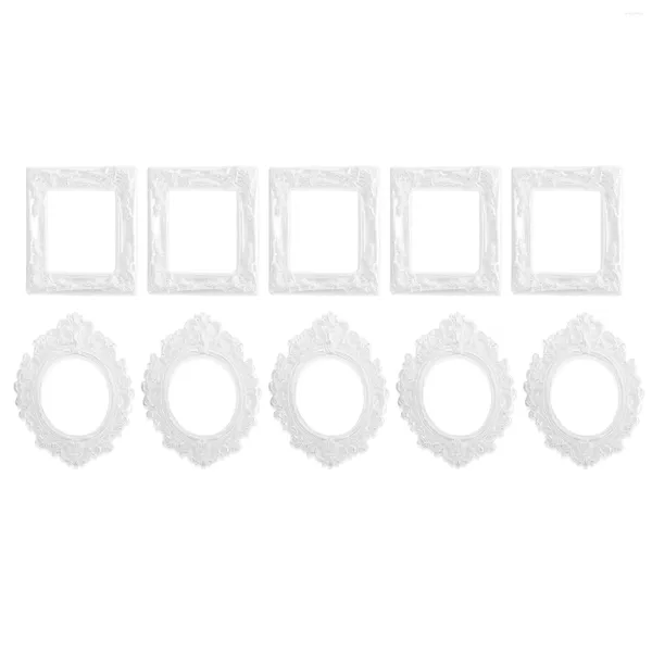 Frames 10 pcs Diy PO Cadre ororale mini-moules en silicone moules décoratives résine accessoires