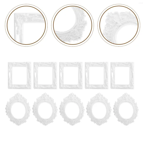 Cadres 10 pcs bricolage po cadre photo rustique décor artisanat décoratif matériaux de fabrication de bijoux accessoires résine ornement vintage