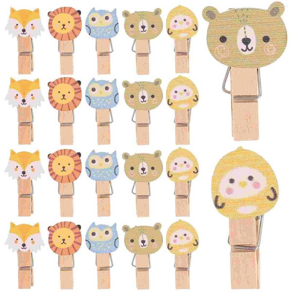 Frames 100 PCS Pinches à linge en bois décor Clip en bois po PORTES PEOGS BAMBOO Cartoon Clips bébé