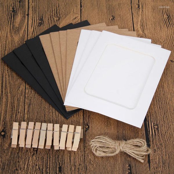 Frames 10pcs Diy PO Cadre en bois Clip Papier Picture Picture Picture Mur Decoration For Wedding 2023 Graduation Party Booth Props