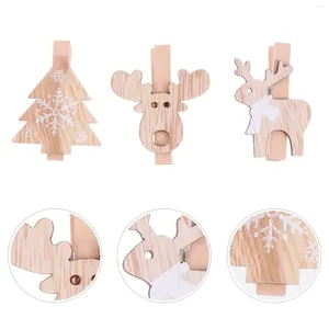 Frames 12 pc's kerstdecoratie houten clip boom hangende clips decoraties waskledingkleding kleding