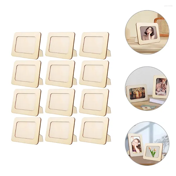 Frames 12 pcs DIY Cadre d'image en bois inachevé po vertical Desktop Home Child Kids Crafts