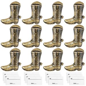 Frames 12pcs Place Carte Holders Retro Cowboy Boots Table Table Resin Po Stand Creative Sign Stands Numéro d'image
