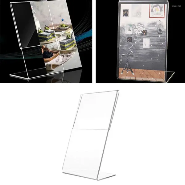 Frames 1PC Acrylique Transparent Afficher Stand Bureau Étiquette du panne