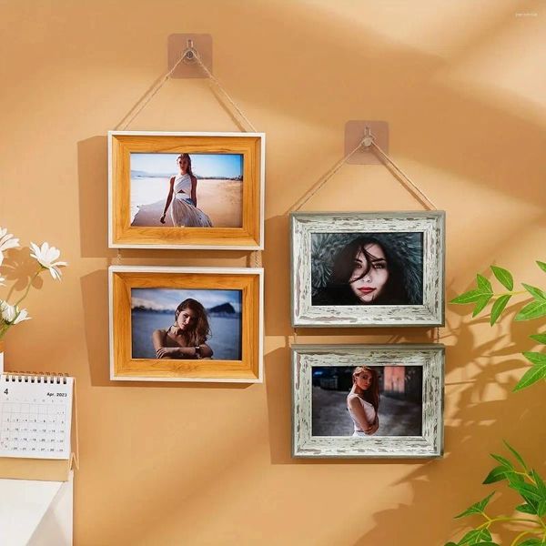 Frames 1pc Dual Frame European and American Fashion Square Family Po Wall Decoration Set