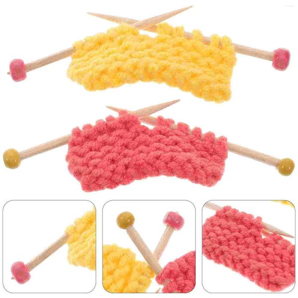 Cadres 2 pièces pull tricoté Po artisanat maison bureau Topper petit tricot jouets de bureau ornement aiguille modèle disposition