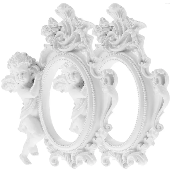 Frames 2 PCS Cadre d'image vintage Mini Resin PO Baroque House Decorations for Home Miniature Forniture