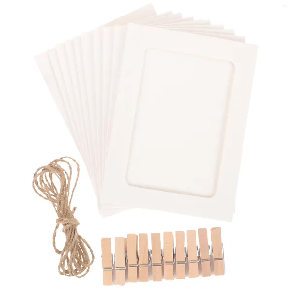 Cadres 20 pcs Po Cadre Jam Suspendu Papier Présentoir Blanc Mini Carton Photo