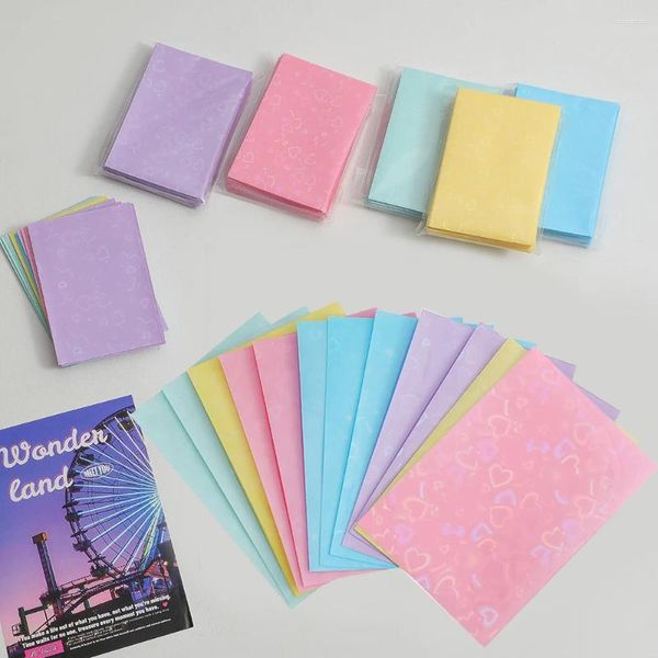 Frames 20pcs Heart Love Laser Closer Card Double Layer Sleeves Protector for Cards PO HOLDER HOLOGRAPHIC FOIL Protection Film ??