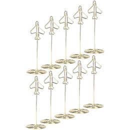 Frames 20pcs Mémo Clip Holder, table de table Nom Nom Holder Bureau Métal Carte de visite Photo Gold Plane Frame avec base