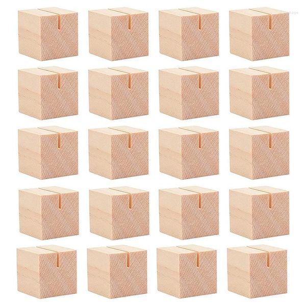 Cadres 20pcs porte-badge en bois porte-numéro de table porte-places en bois massif pour étiquettes photos cartes postales