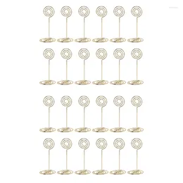 Frames 24x Numéro de table Cartes Posrs PO STRANDS Placez Paper Menu Clips Circle Shape (Gold)