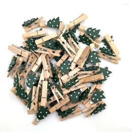 Cadres 25pcs 35cm Clips Po en bois Forme de Noël Mini Pince écologique pour la maison (vert armée)