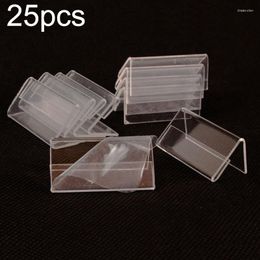 Cadres 25pcs Acrylique Prix Tag Stand Mini Sign Display Holder Carte Étiquette Comptoir Transparent Bureau 20 40mm