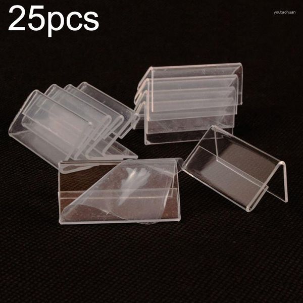 Cadres 25pcs Transparent Prix Tag Stand Affichage Bureau Étagère Étiquette Cadre Carte Bureau D'affaires Support De Bureau