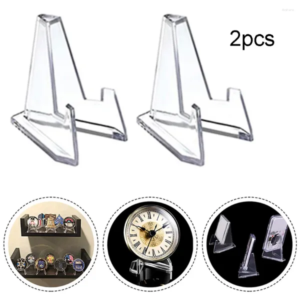 Frames 2PCS Triangle Affiche Stand Clear acrylique commémoratif Coin Watch Solder Transparent Exposition Pos Rack Cards de visite Shelf