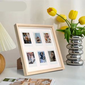 Frames 3/5/6/sq/inch Fotolader Minimalistische tabel Hangende wand vierkant houten frame geschikt voor Fujifilm Instax Mini 12 11 Evo -camera