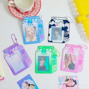 Frames 3 inch zomer Kpop pocard houder cartoon fruit gevormd transparante kaartkast idool po -display tas hanger schoolterreinen