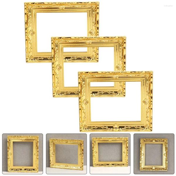 Frames 3 PCS Dollhouse Frame Picture Mini Po Decor Furniture Room Room miniature Miniatures Miniatures en plastique Miss For Crafts