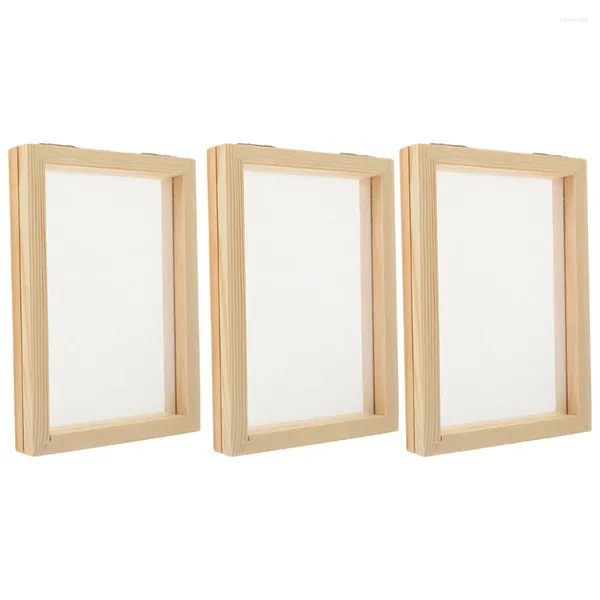 Marcos 3 PCS Marco de papel Artesanía Malla hecha a mano Herramientas de bricolaje para interiores de madera Pantalla de fabricación de cobre