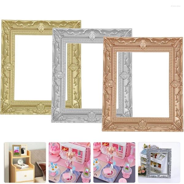 Frames 3 PCS Tableaux Miniatures PO Cadre Mur Small Holders Tiny Picture Props Simulation Simulation Resin Model for House