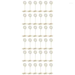 Frames 36 Pack Table Numéro Carte Carte PO Solder Stands Place Paper Menu Clips Circle Shape (Gold)