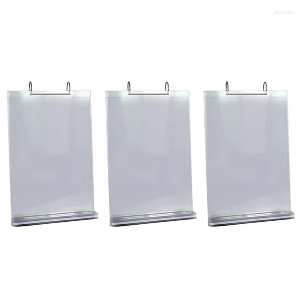 Cadres 3X A4 Multi-Page Flip Display Card Label Stand Amovible Business Menu Holder