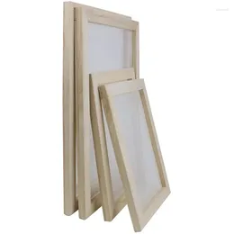 Cadres 4 paquets de fabrication de papier en bois, cadre de moule, impression d'écran pour bricolage et artisanat de fleurs séchées, 2 tailles