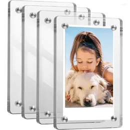 Frames 5/10 PCS 2-zijdig helder acryl koelkast Magnetisch Po Frame-Elegante Frameles Display Fujifilm Mini Film DIY Creatieve houder