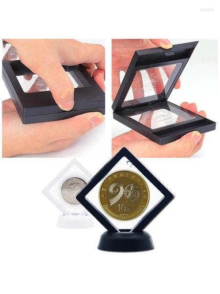 Frames 5 / 10x Boîte d'affichage 3D Collier de cadre flottant Stand de bijoux clair Collier de monnaie