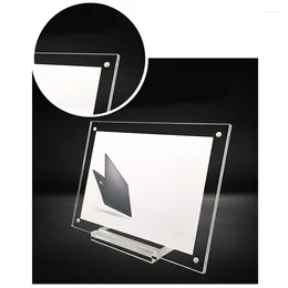 Frames 5 Taille PO Frame Crystal clair transparent avec affichage de base non toxique Tags de prix de support Carte de table Mariage Pos