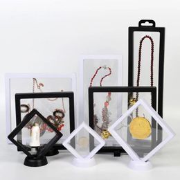 Cadres 510PCS Display Box 3D Floating Frame Holder Stand Clear Jewelry Ring Coin Case 230608