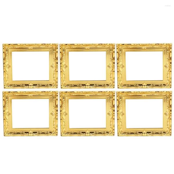 Frames 6 PCS House Dollhouse Frame Tiny Plastic Picture Decor Home Home Bulk Mini POT