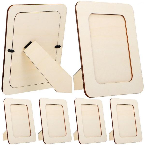 Marcos 6 PCS Po Frame Craft DIY Imagen de madera Manual para pantalla de mesa Padre-niño