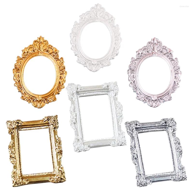 Quadros 6 Pcs Po Frame Miniatura Pograph Retro Home Decor Casa Resina Imagem Artesanato Vintage Fazendo Material Adereços