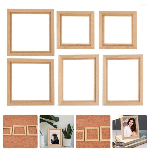 Frames 6 PCS PO Frame Modèle Ornement House Mini Decoration Supplies Toddler Wooden Toys Micro Landscape Decors à l'extérieur