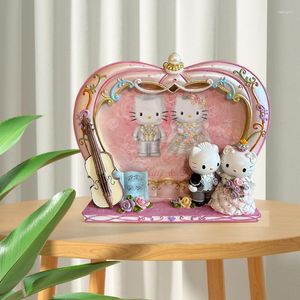 Frames 6inch Cartoon Kitty Violin PO Frame Ornement Resin Picture Home Decoration Kids Valentin's Day Gift