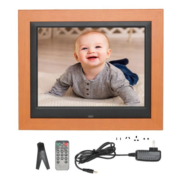 Frames de 8,7 pouces Cadre photo numérique haute définition Screen IPS Screen Electronic Photo Frame avec télécommande pour la musique d'horloge calendrier