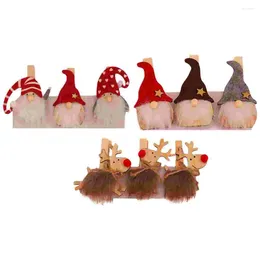 Frames 9 stks Xmas houten clip chic ornament kerst po voor feestdecor (willekeurige stijl)