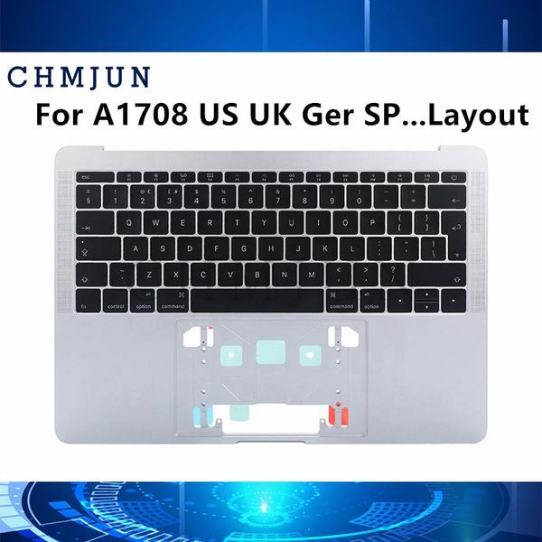 Frames A1708 PALMREST UK French Azerty US SP Ger Keyboards pour MacBook Pro A1708 Topcase FR avec du rétroéclair Space Gray Silver 2016