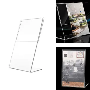 Frames A6 Transparent Acrylique Picture Frame Afficher le support de bureau Prix de la carte de bureau Étiquette Clip Habilleur Seckder