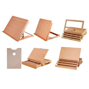 Frames Artiste en bois ajusté Dessin Sketching Board Boîte de bureau en bois Sketch Box portable pour toile de peinture en toile