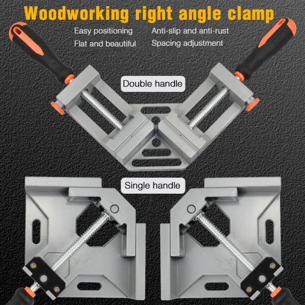 Frames en aluminium simple / double poignée à 90 degrés à angle droit d'angle d'angle de pince à angle de travail du travail du travail du travail de travail du dossier droit à angle droit d'angle