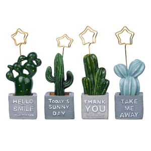 Frames en modings L Artificial Plants Bonsai Card Clips Resin Cactus Po Memo Place Number Holder Stand Desktop Decor Drop Deliv Mjbag AMAF2